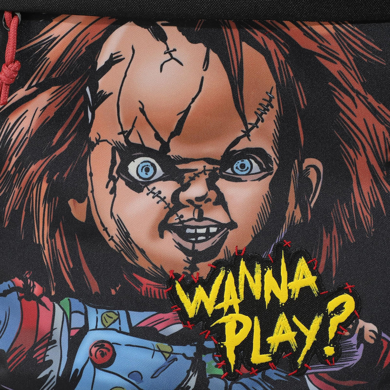 Chucky 17.5" Black adult Backpack With Plush Character Charm - Inmyparentsbasement.com