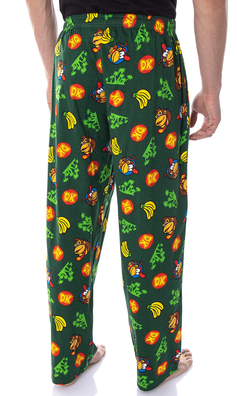 Nintendo Adult Donkey Kong and Diddy Kong Tropical Soft Cotton Pajama Pants