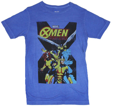 X-Men Mens T-Shirt  - Comic First Class Original Team on Blue