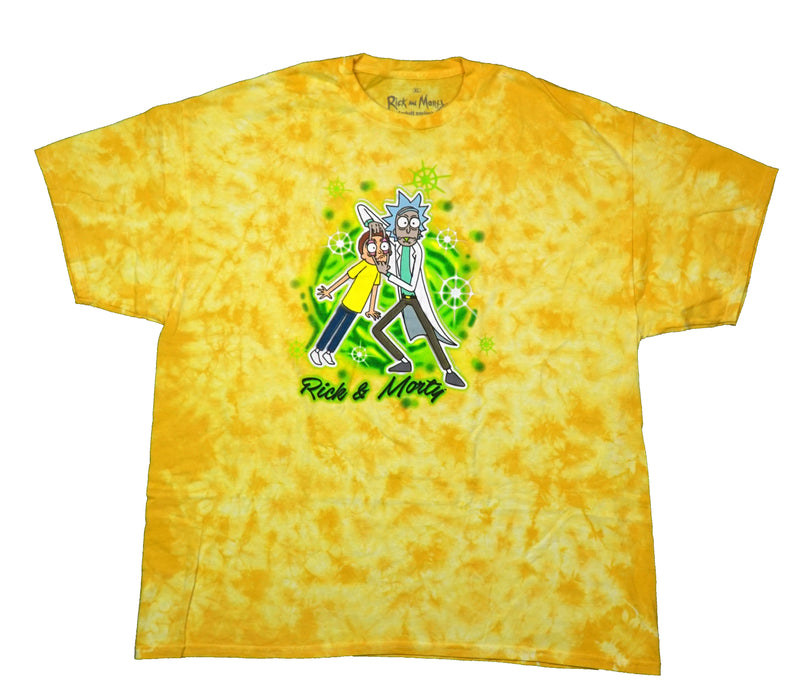 Rick and Morty Mens T-Shirt - Rick Forcing Morty Eyes Open