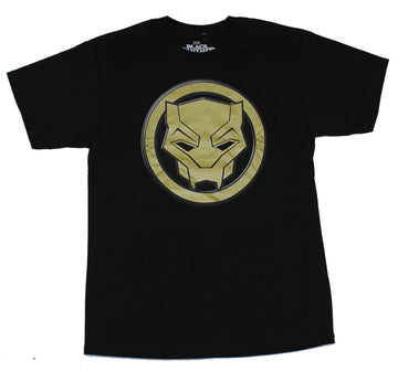 Black Panther (Marvel Comics) Mens T-Shirt - Gold Logo Panther Image
