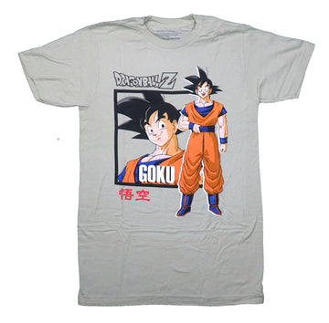 Dragon Ball Z Mens T-Shirt - Goku Standing by His Smiling Image