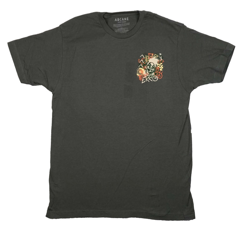 Arcane League of Legends Mens T-Shirt - Lapel and Back Graffiti Ekko Images