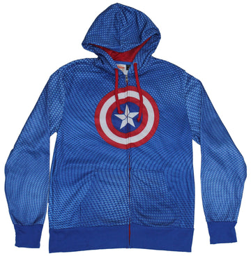 Captain America (Marvel Comics) Mens Hoodie - Unblemished Shield Logo