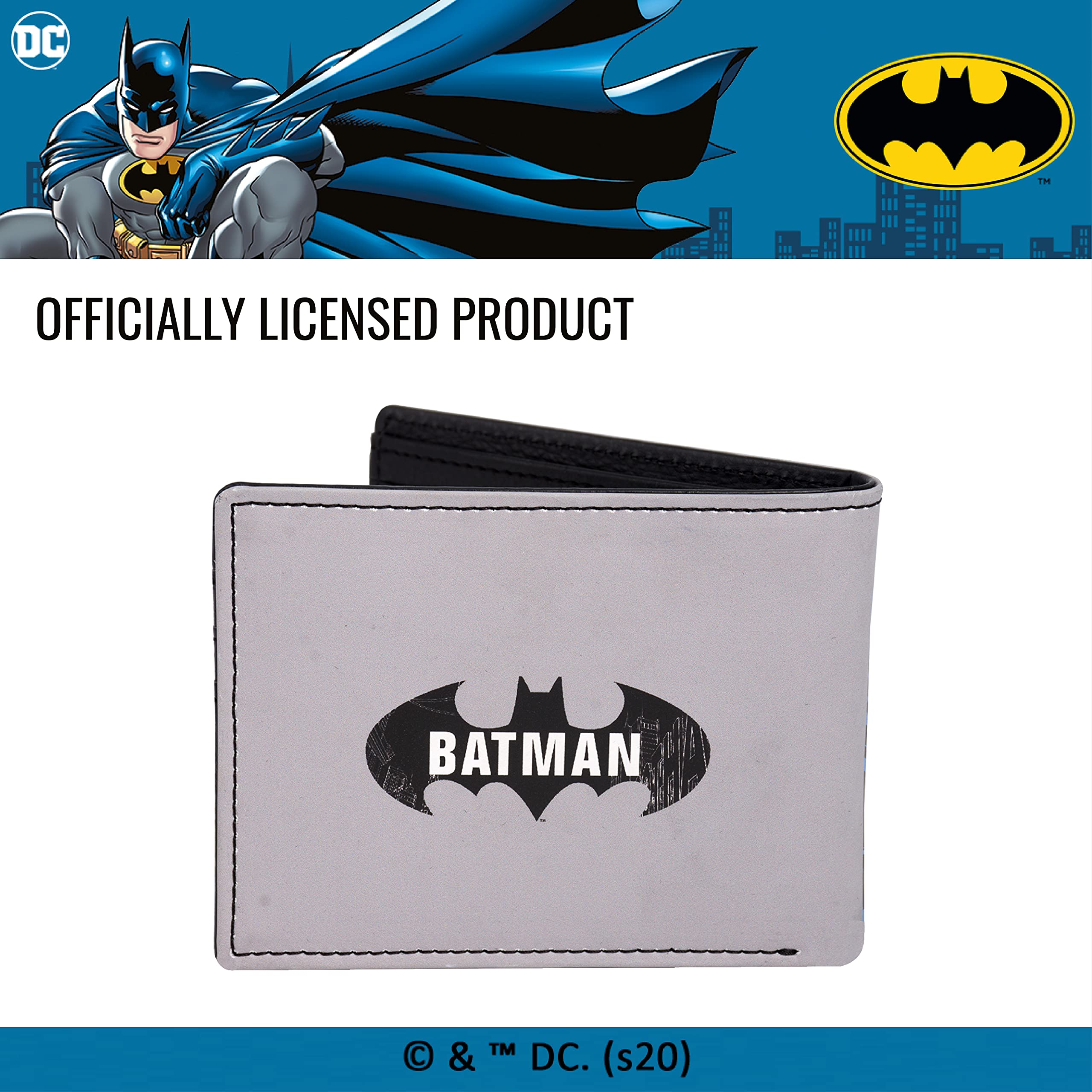 DC Comics Batman Bifold Wallet in a Decorative Tin Case, Multi