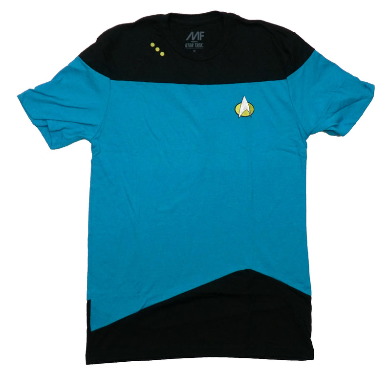 Star Trek Mens T-Shirt - Blue Operations Uniform Lapel Logo - Inmyparentsbasement.com
