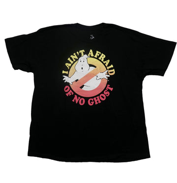 Ghostbusters Mens T-Shirt -  Logo Fading Peach I Ain't Afraid of No Ghosts
