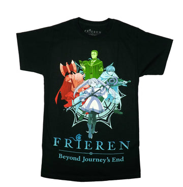 Frieren Beyond Journey's End Mens T-Shirt - Colorful Full Color Group Over Logo
