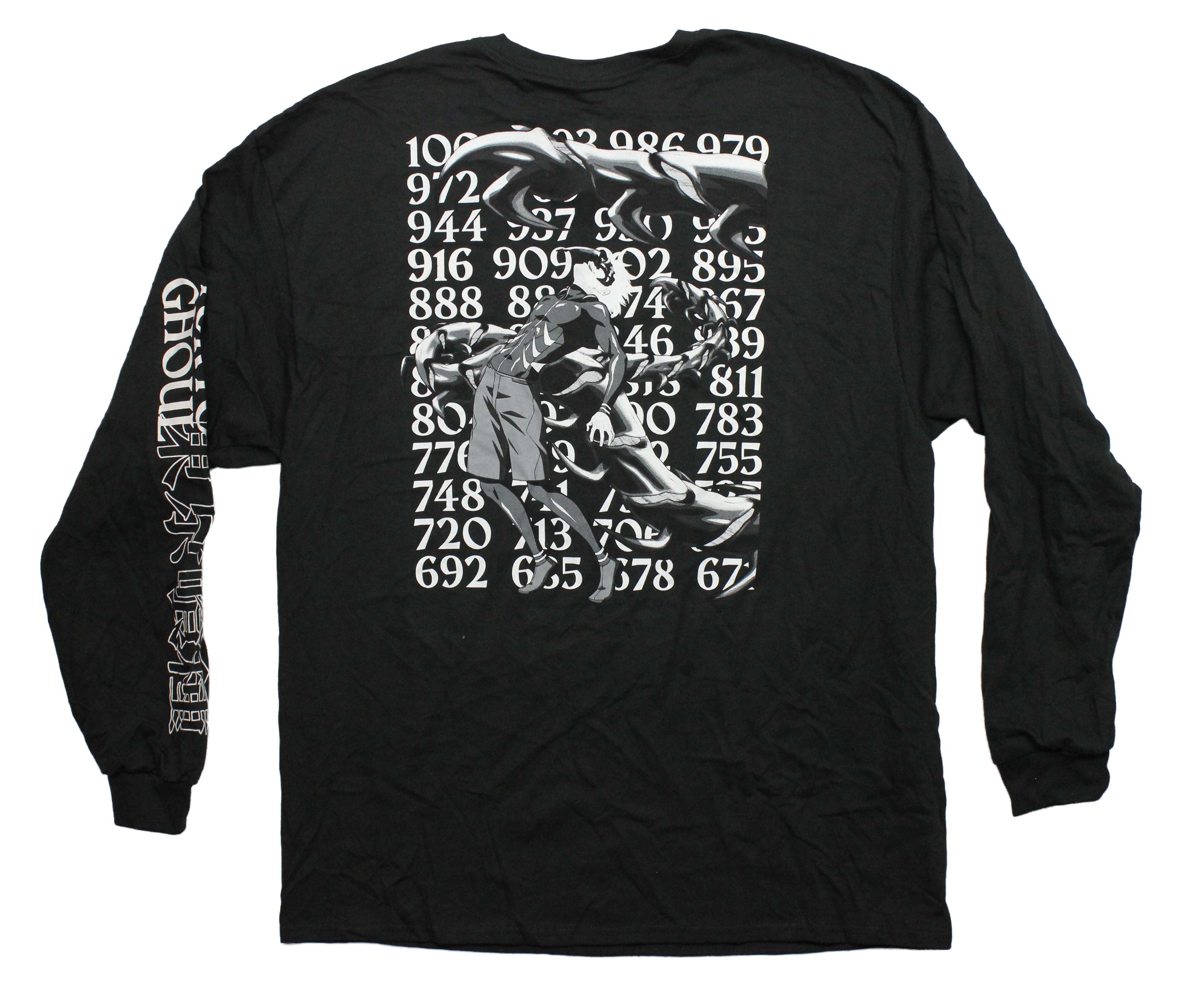 Tokyo Ghoul Mens Long Sleeve T-Shirt - What's 1000 Minus 7 Number Sequence Back