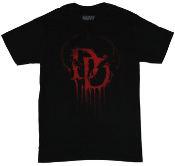 Daredevil (Marvel Comics) Mens T-Shirt -  Dripping Red DD Logo
