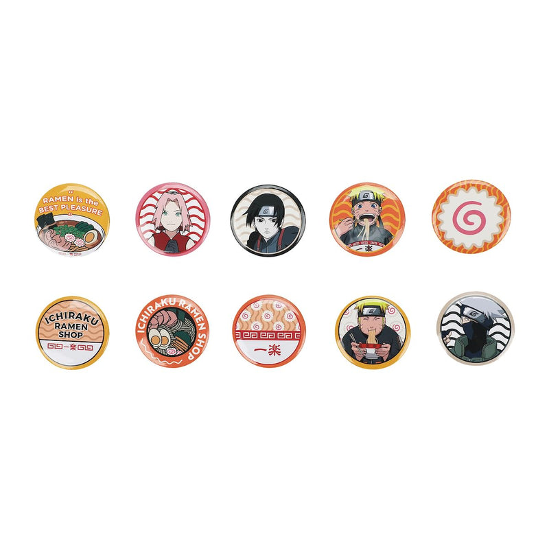 Naruto Ichiraku Ramen 10 Piece Button Pin Box Set - Inmyparentsbasement.com