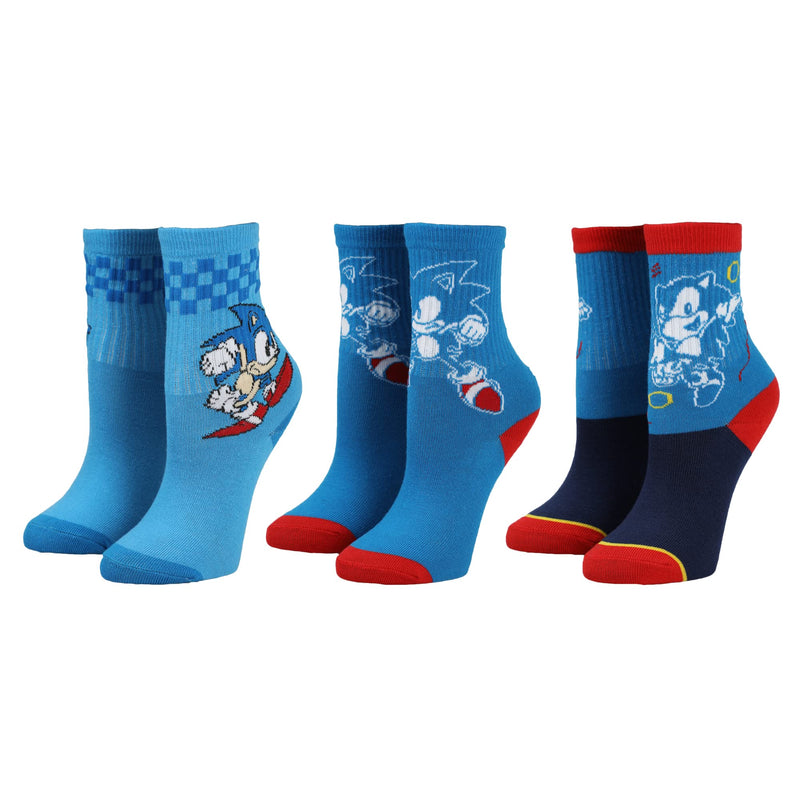 Sonic The Hedgehog Kids Crew Socks (3-Pack) - Inmyparentsbasement.com