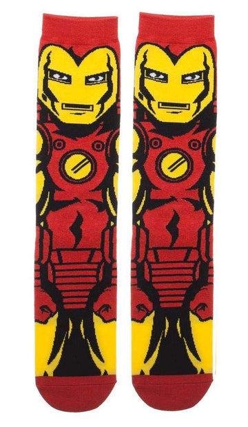 Grand Clothing Outlet Super Hero Marvel Comics Ironman Character 360 Crew Socks, Red, One Size