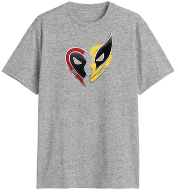 Deadpool & Wolverine Mens T-Shirt - Best Friends BFF Mask Locket Image