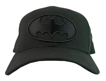DC Batman Black On Black Bat Signal Snapback Dad Hat Baseball Cap
