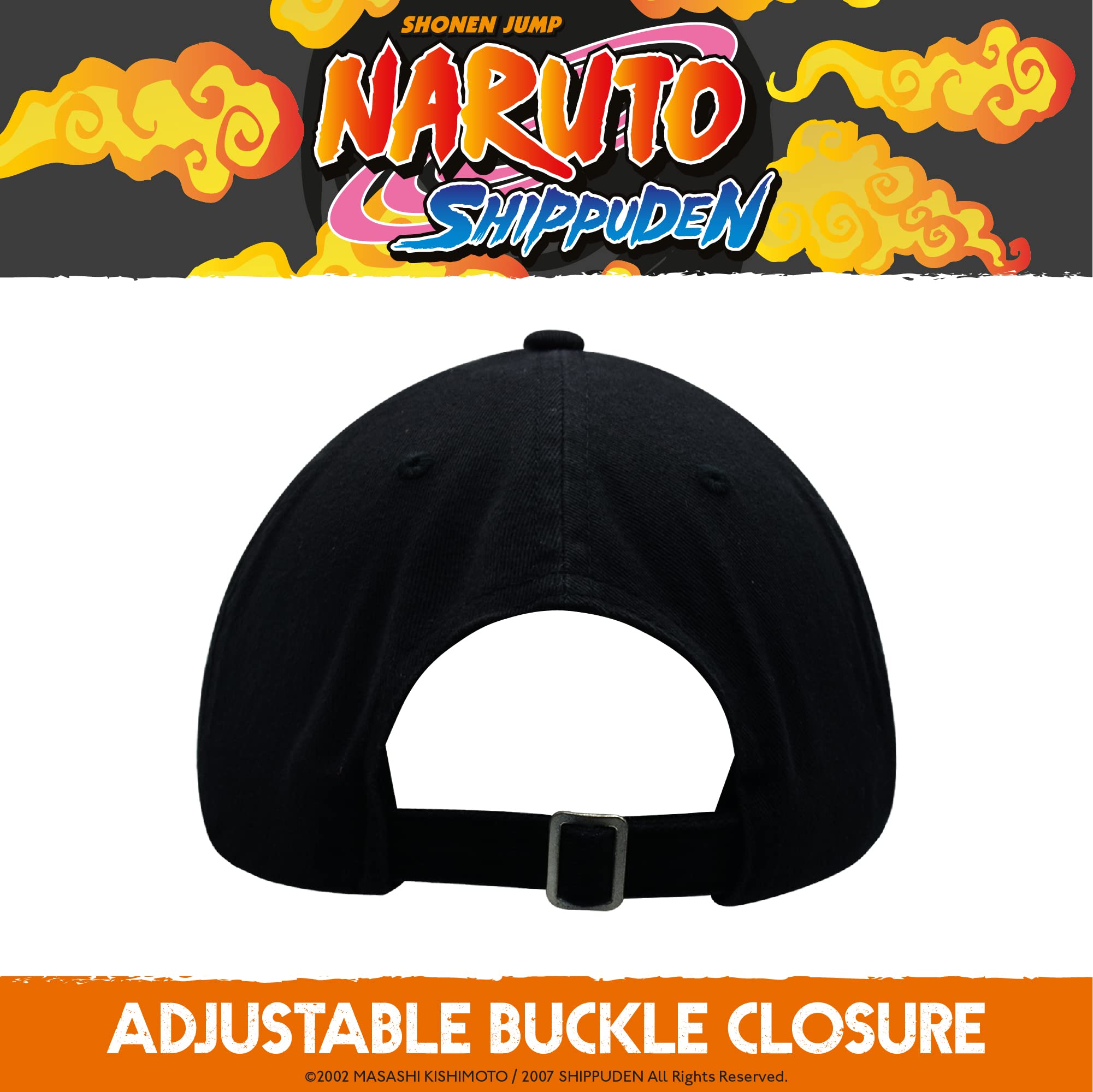 Naruto Dad Hat, Ichiraku Ramen Adult Baseball Cap with Flat Brim, Black, One Size
