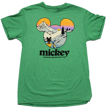 Disney Mickey Mouse MEns T-Shirt - Outdoor Adventures Mountain