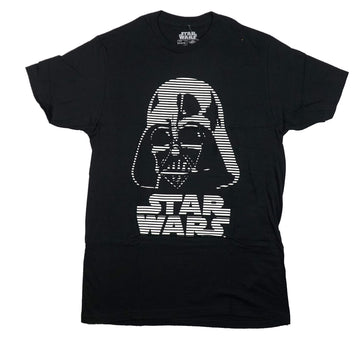 Star Wars Mens T-Shirt - Darth Vader White Lined Image Above Name
