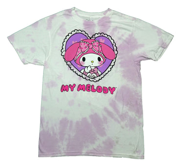 My Melody Kuromi Mens T-Shirt - Inside Lace Heart Tie Dye