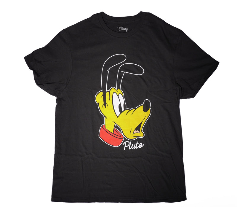 Disney Mens T-Shirt - Pluto Face with Script Name