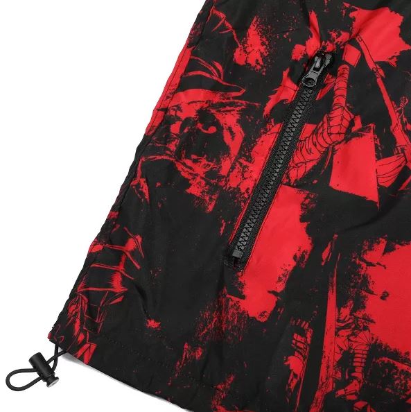 Berserk Guts All Over Print Men's Red and Black Hooded Adirondack Jacket
