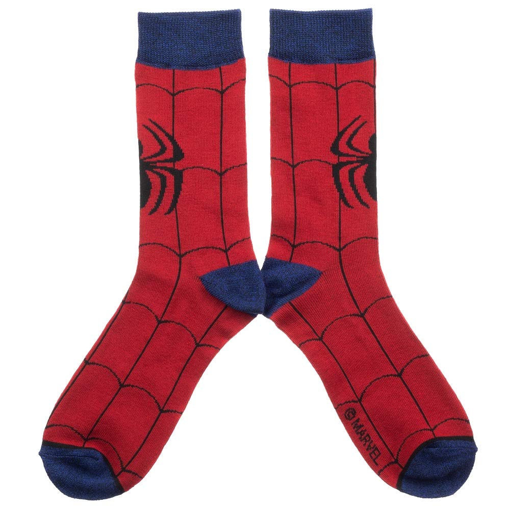 Marvel Comics Spiderman Suit Up Costume Crew Socks