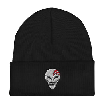Bleach Hollow Mask IChigo Black Embroidered Beanie Hat