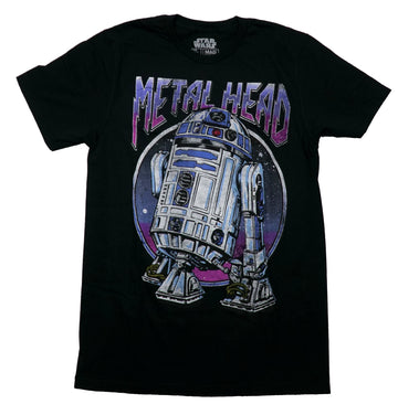 Star Wars Mens T-Shirt - R2-D2 Sketched Metal Head