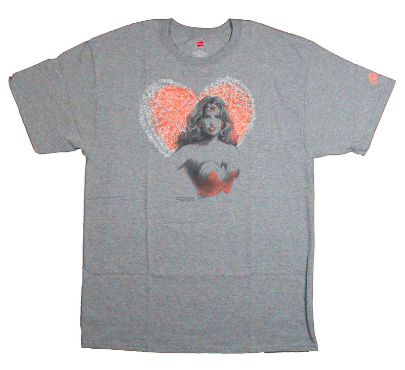 Graphitti Designs Wonder Woman Heart Words NOS DEADSTOCK VINTAGE T-SHIRT New
