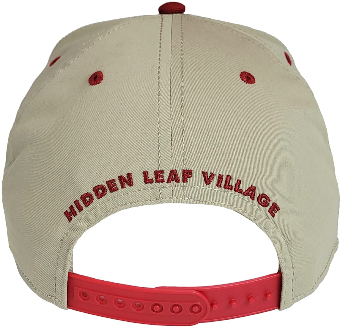Naruto Shippuden Ichiraku Ramen Icon Hidden Leaf Village Adjustable Red and White Flat Bill Snapback Hat