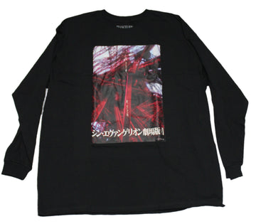 Evangelion Mens T-Shirt - City Red Evangelion Kanji Image