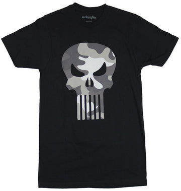 The Punisher (Marvel Comics) Mens T-Shirt - Gray Cameoed Style Punisher Logo