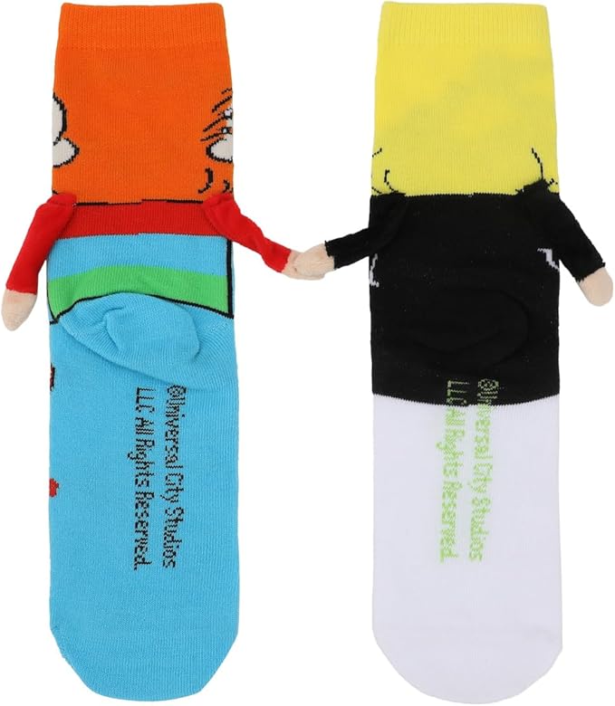 Bioworld Chucky & The Bride Of Chucky Women's Casual Crew Magnetic Hand Holding Socks