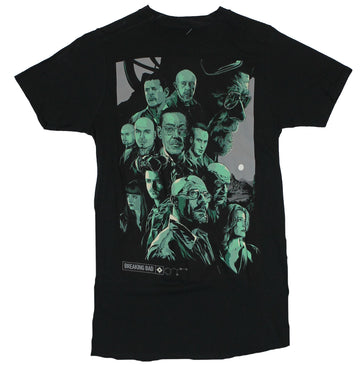 Breaking Bad Mens T-Shirt - Green Tinted Show Face Portraits Images