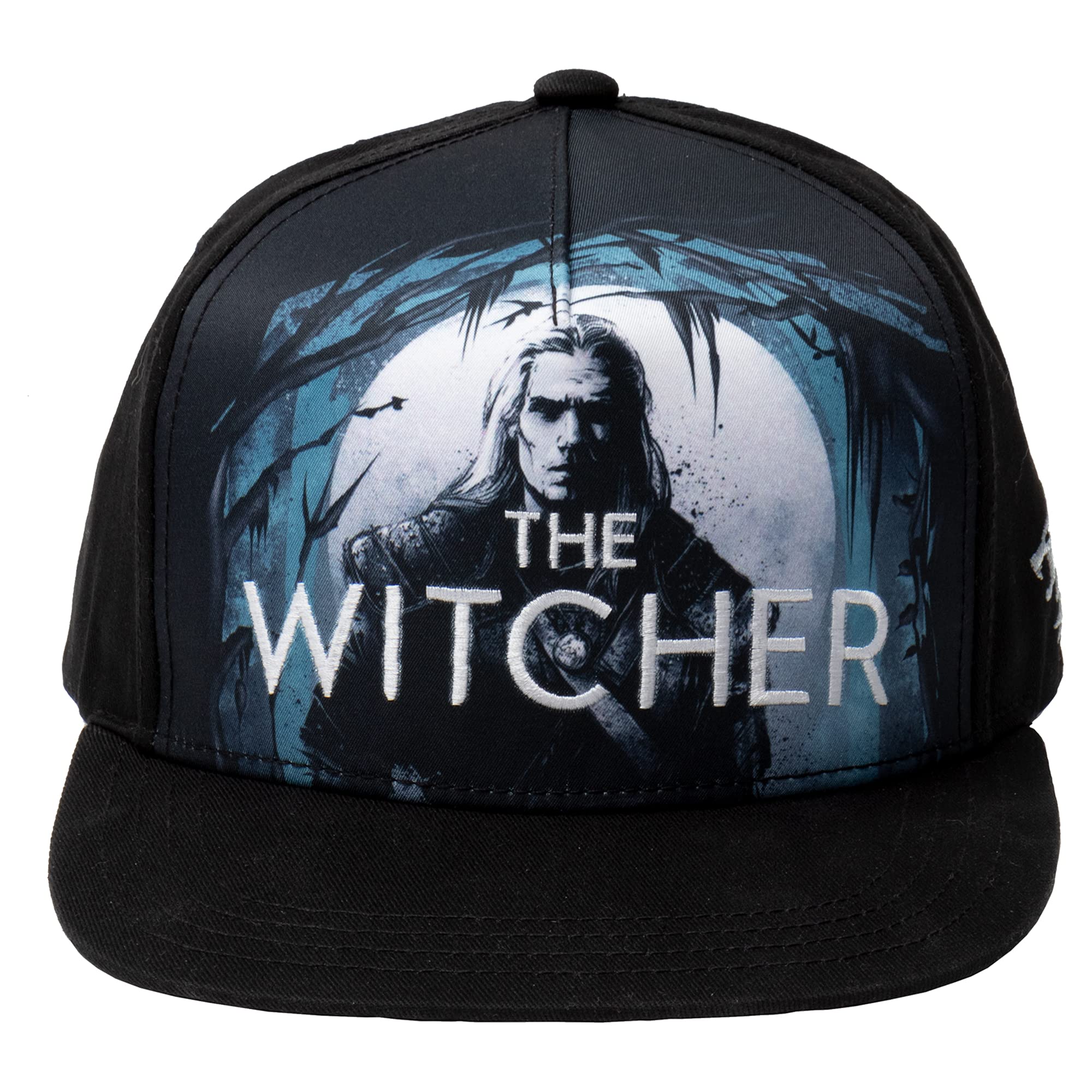JINX Netflix's The Witcher The White Wolf Hunts Snapback Baseball Hat, Black, Adult Size