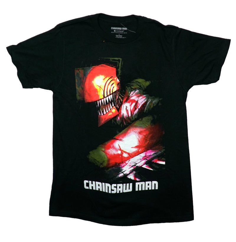 Chainsaw Man Mens T-Shirt -Sketchy Close Up Short Sleeve