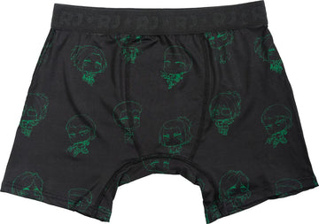 Ripple Junction Attack on Titan Mens Boxer Briefs Green Chibi All Over Print Underwear
