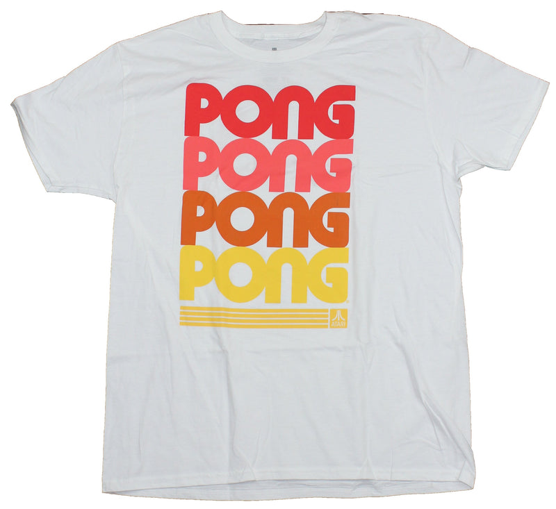 Pong Mens T-Shirt - Red Yellow Name Logo Drop