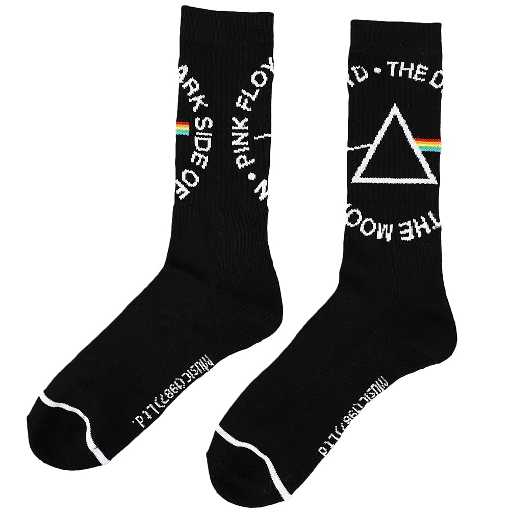 Bioworld Pink Floyd Dark Side of the Moon Album Cover Athletic Crew Socks for Men