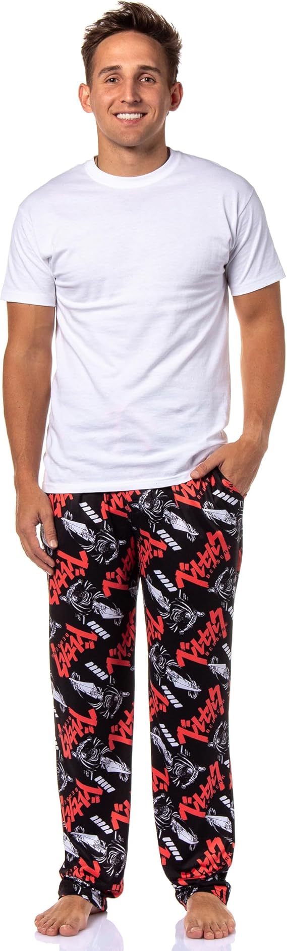 Bioworld Berserk Anime Adult Guts All Over Print Pajama Sleep Lounge Pants For Men and Women