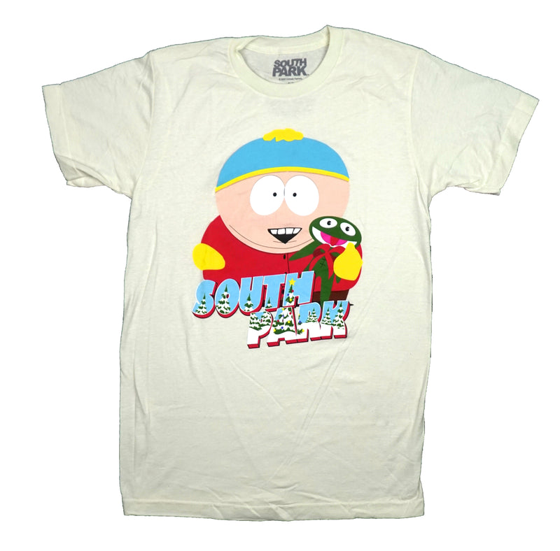 South Park Mens T-Shirt - Cartman Above Embedded Tree Logo