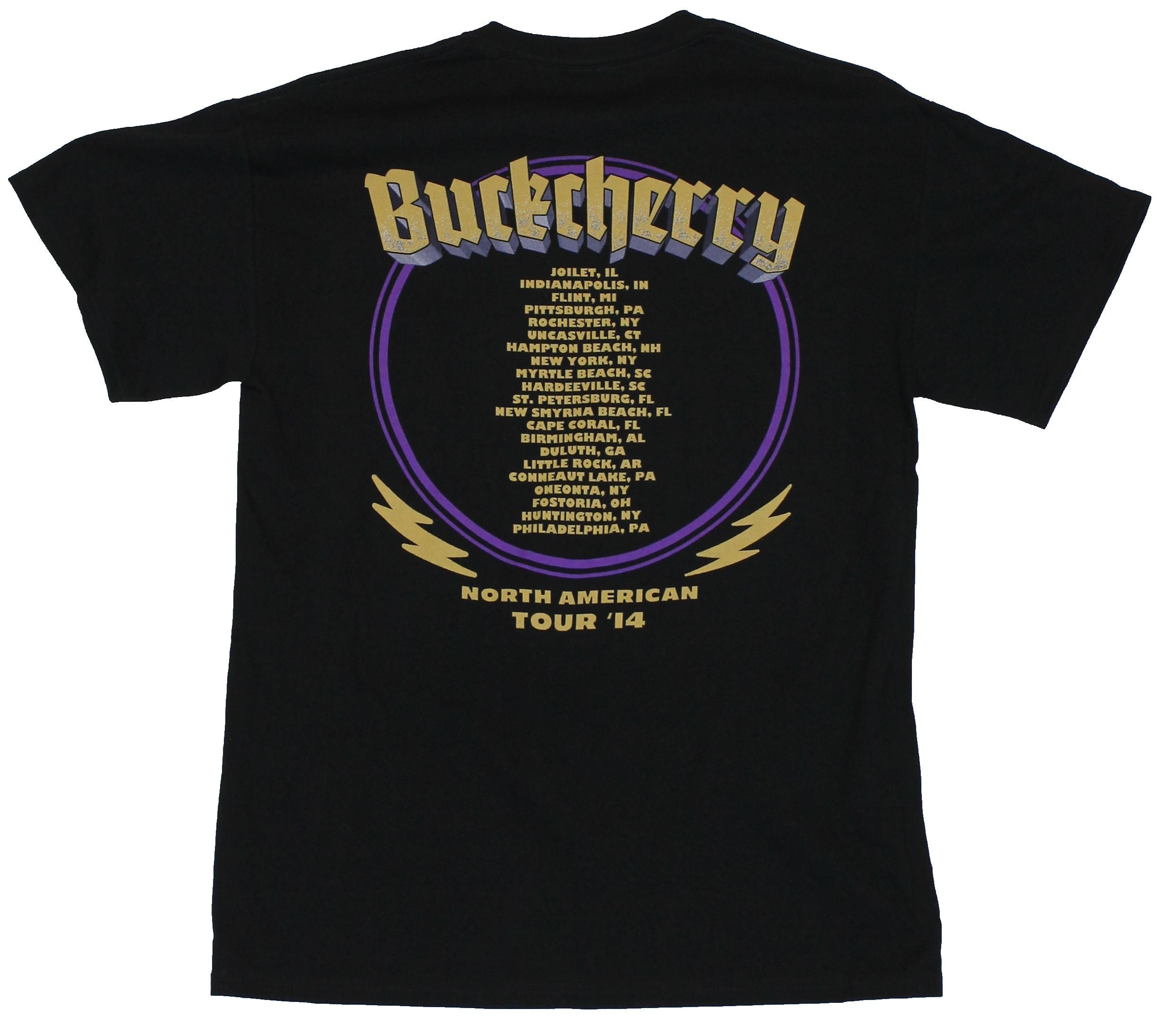 Buckcherry  Mens T-Shirt - 2014 North American Tour Circle Image