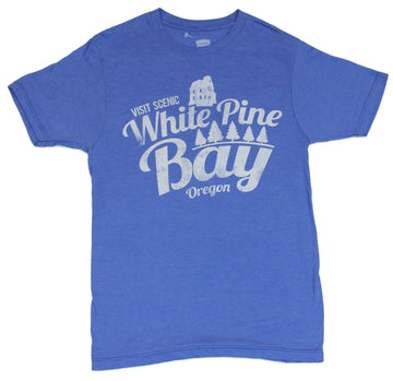 Bates Motel Mens T-Shirt - Distressed "Visit White Plains Bay" Image