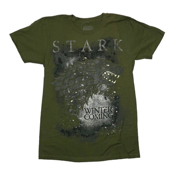 Game of Thrones Mens T-Shirt - Winter Is Coming Splattered Wolf Head Image