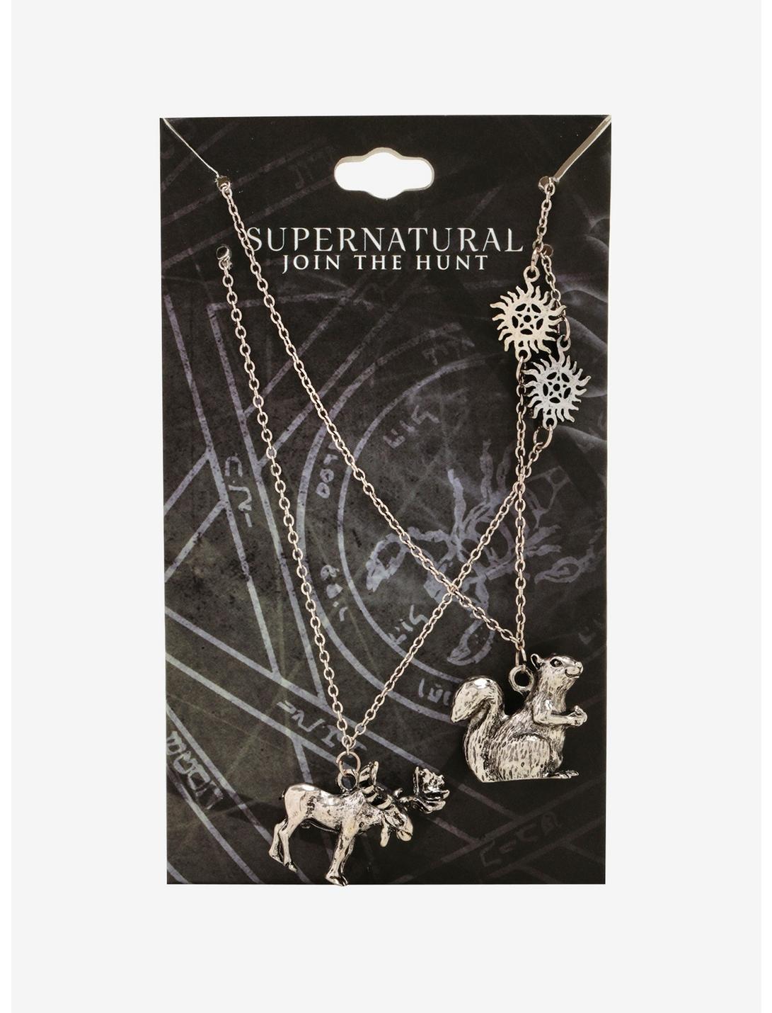 Supernatural Sam & Dean, Moose & Squirrel Best Friend Necklace Set
