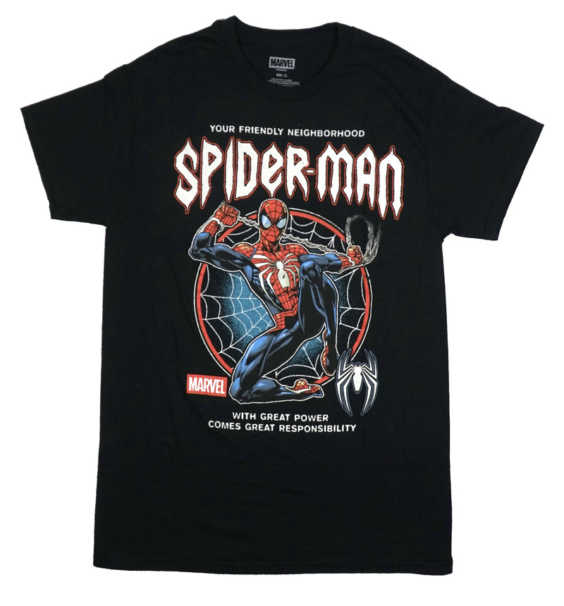 Spider-Man Mens T-Short -  Above Great Power Comes Great Responsibility