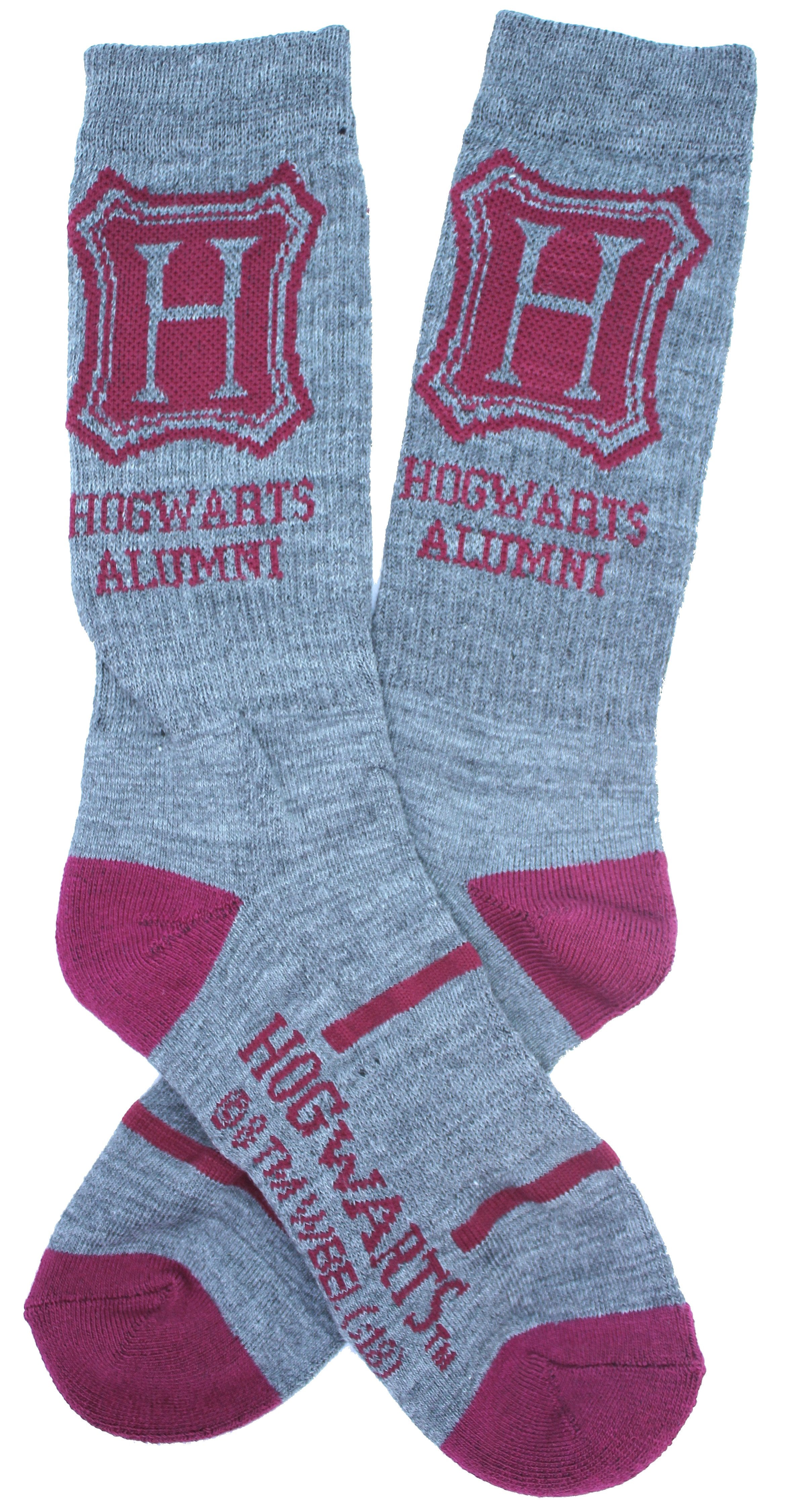 Harry Potter Hogwarts Maroon and Gray Crest Sock Size 9 to 11