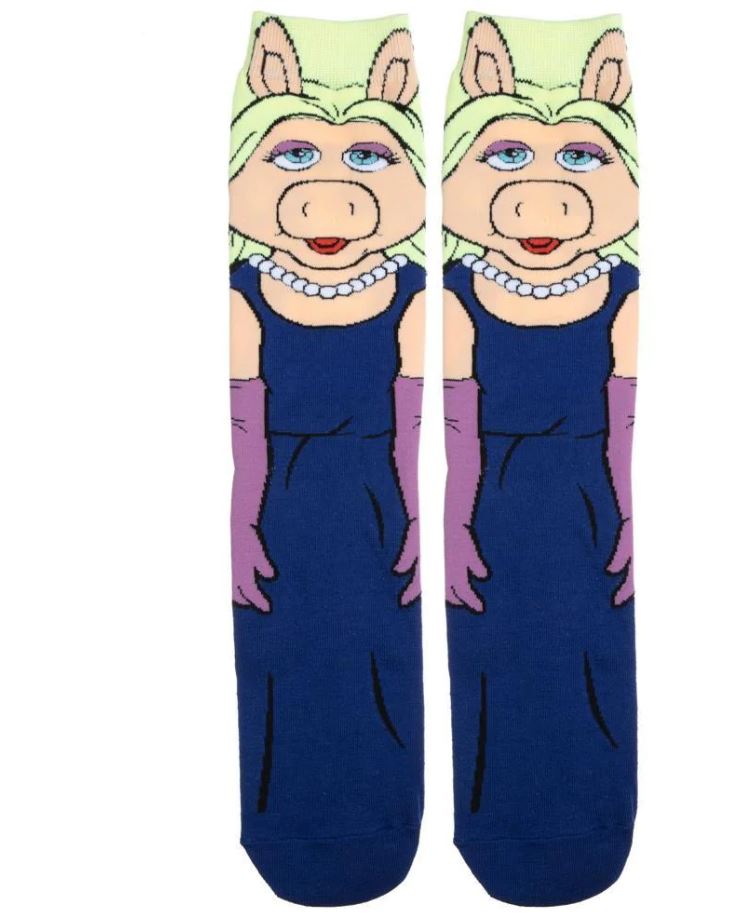Disney The Muppets Miss Piggy 360-Degree Character Collection Men's Crew Socks