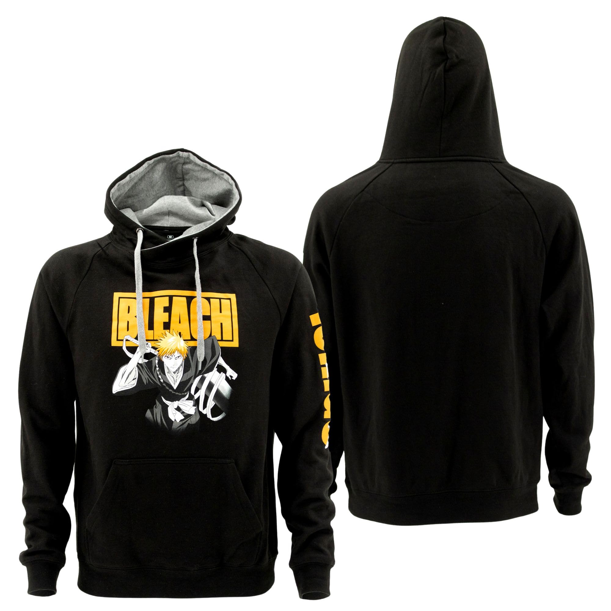 Ripple Junction Bleach Ichigo Portrait and Orange Logo Adult Anime Popover Hoodie