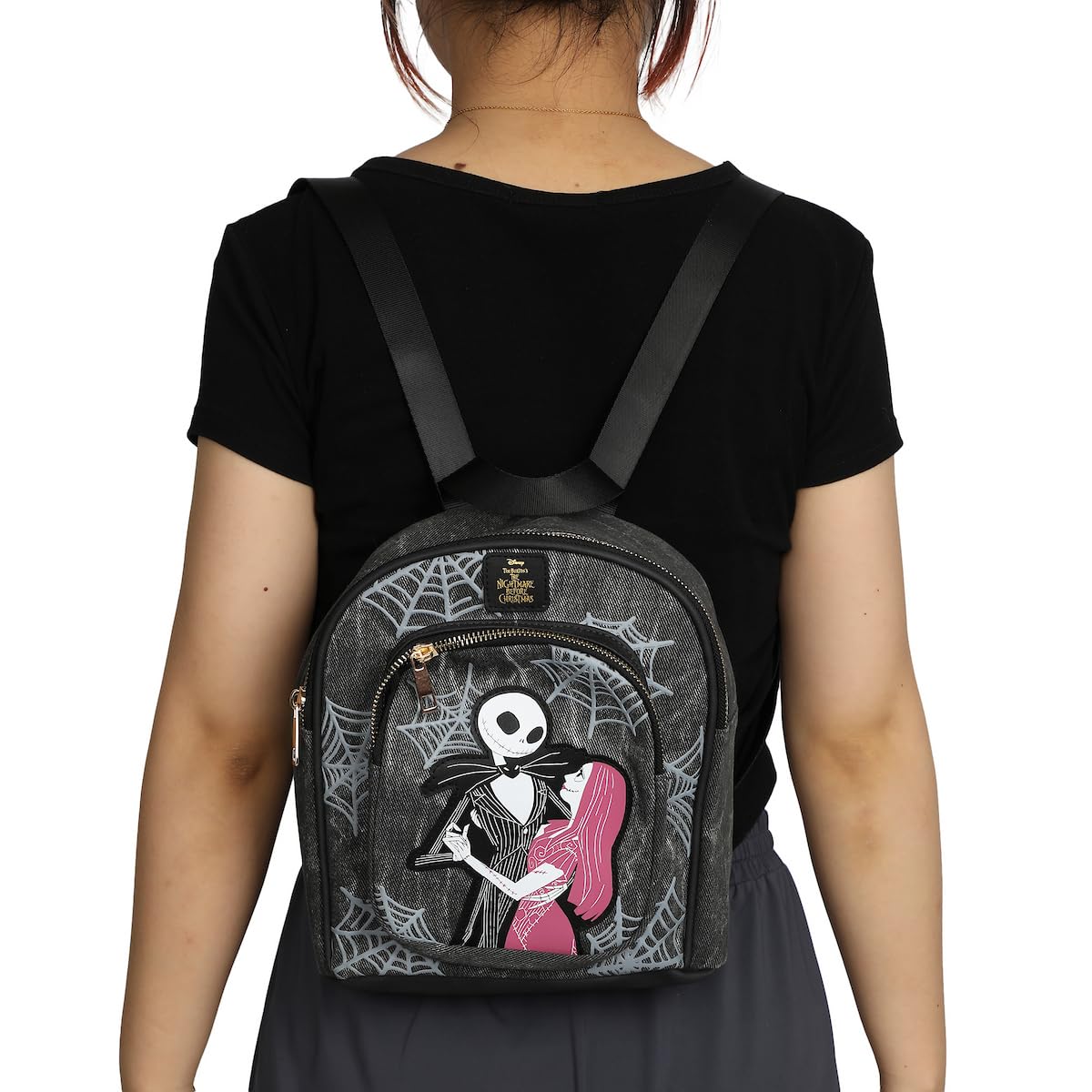 Bioworld Nightmare Before Christmas Jack & Sally 9.6" Gray Mini Backpack
